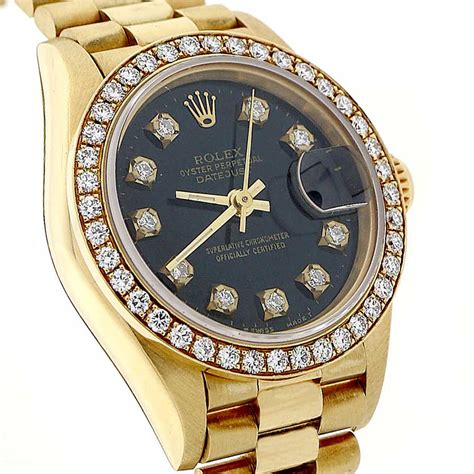 ladies rolex datejust with diamond dial|rolex ladies diamond bezel watch.